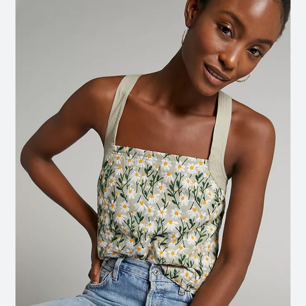 Maeve Daisy embroidered tank